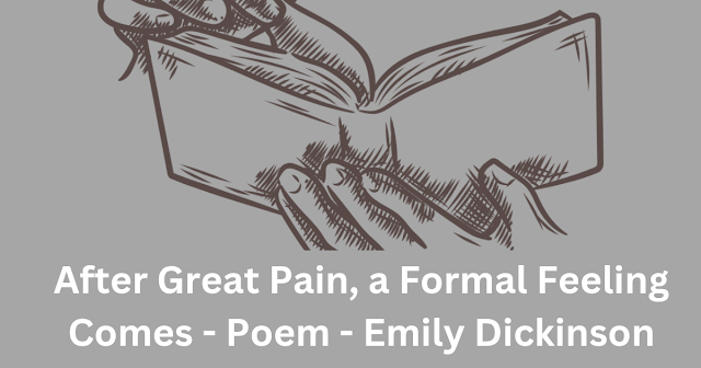 After Great Pain, a Formal Feeling Comes -  Poem - Emily Dickinson
